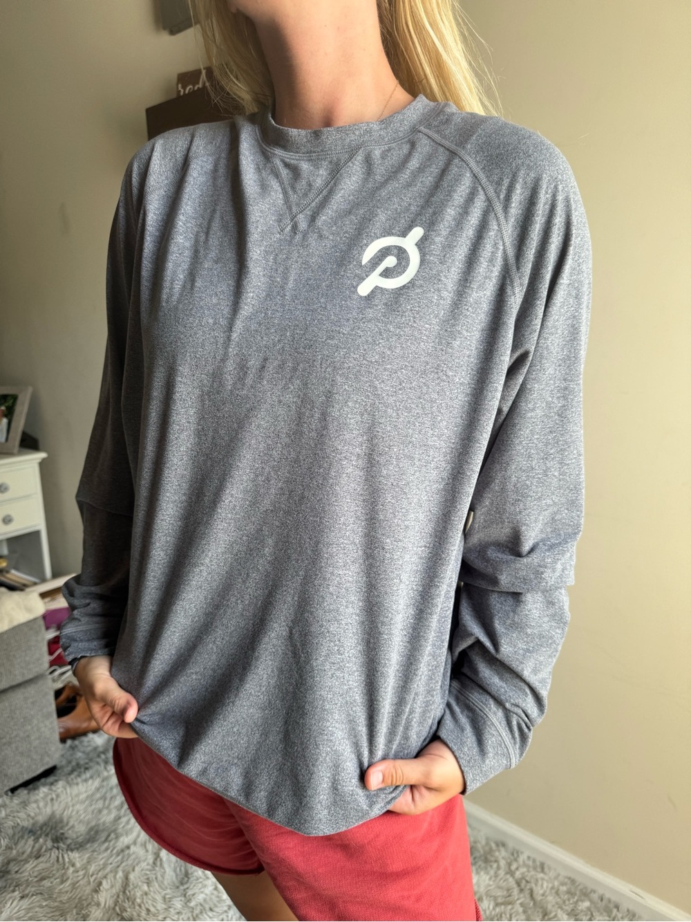 Peloton Gray Heather Long-Sleeve Performance Top